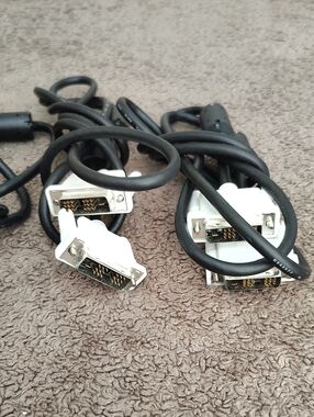Vintage Computer Monitor Cable Lot (4-Pack) - 2x DVI-D & 2x VGA Cables
